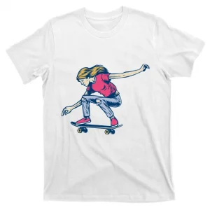 Girl Jumping On Her Skateboard T-Shirt