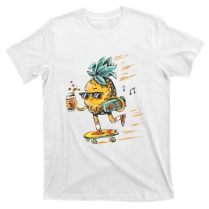 Pineapple Skater Skateboarding Gift Skateboard Funny T-Shirt