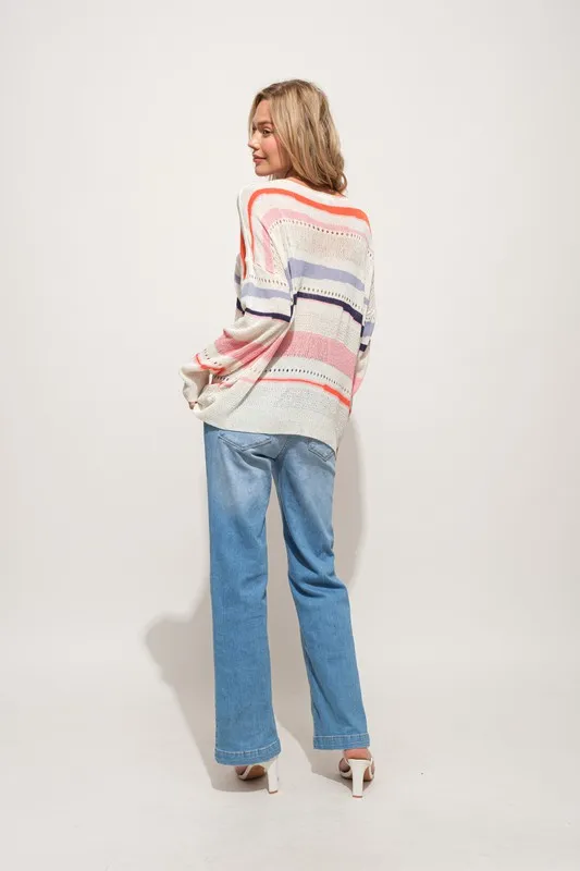 Abstract-Striped-Light-Weight-Loose-Sweater-Pink-Multi-3