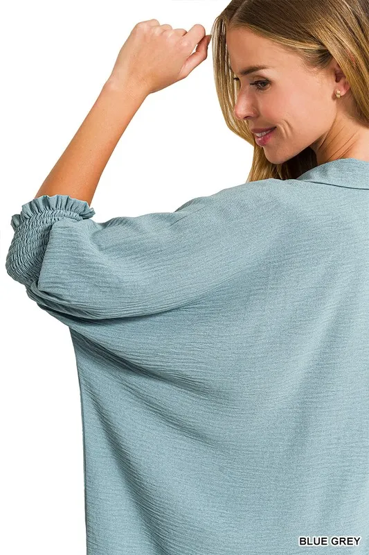 Airflow-Collar-Tee-with-Smocked-Sleeve-Band-Top-Blue-Grey-2