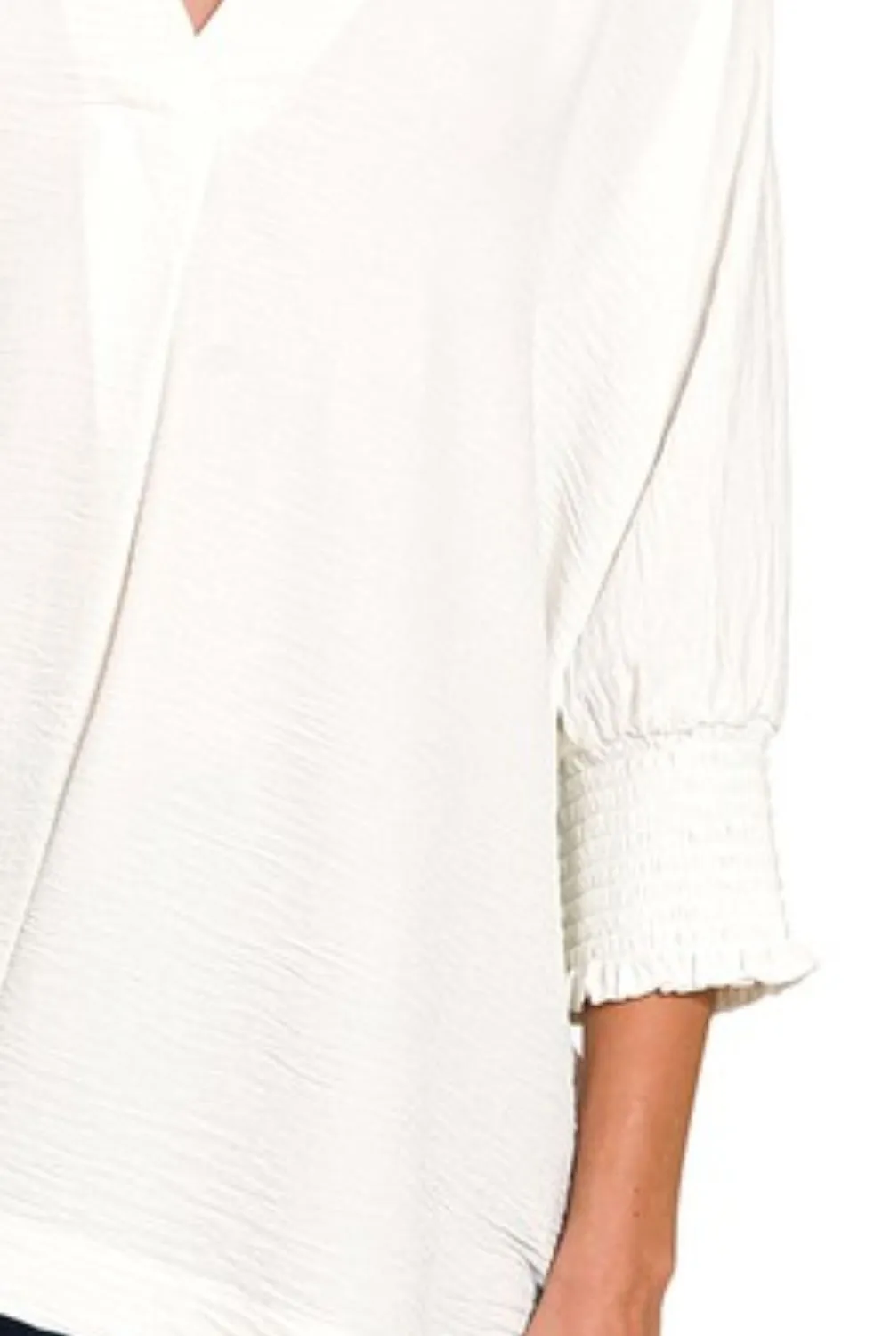 Airflow-Collar-Tee-with-Smocked-Sleeve-Band-Top-Off-White-3