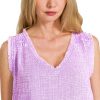 Double Gauze Raw Edge Acid Washed Tank - B Lavender