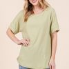 Rib Knit Short Sleeve T-Shirt - Lime