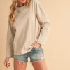 Round Neck Long Sleeve Top - Sand