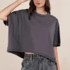 Round Neck Short Sleeve T-Shirt - Charcoal