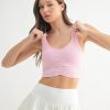 Ruched Front Active Tank - Cool Pink